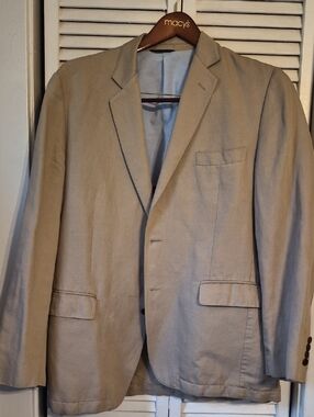 Brooks Brothers 360 Light Beige Men's Linen Sport Coat Khaki